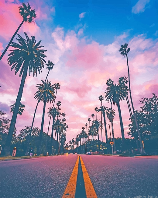 Los Angeles California Sunset Cities Painting By Numberss.png