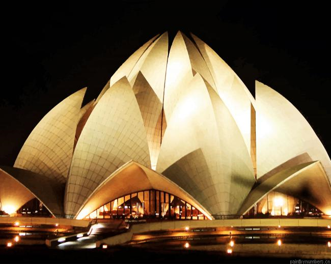 Lotus Temple New Delhi India Painting By Numberss.png