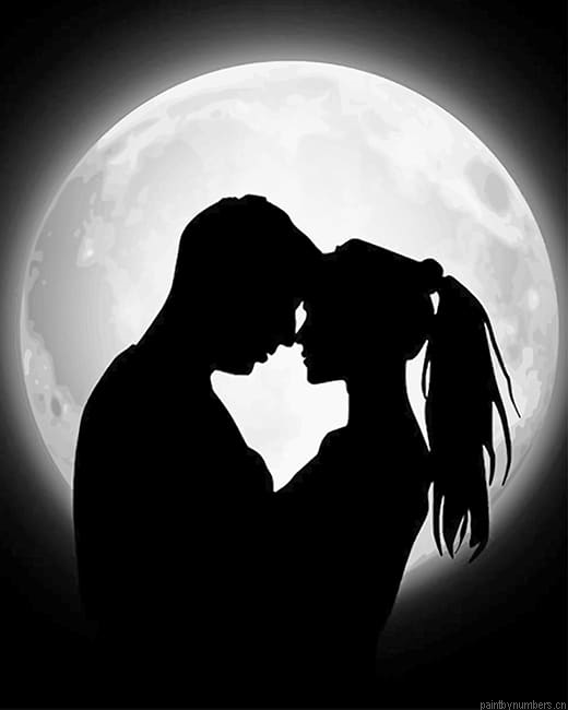 Lovely Couple Silhouette Painting By Numbers.png