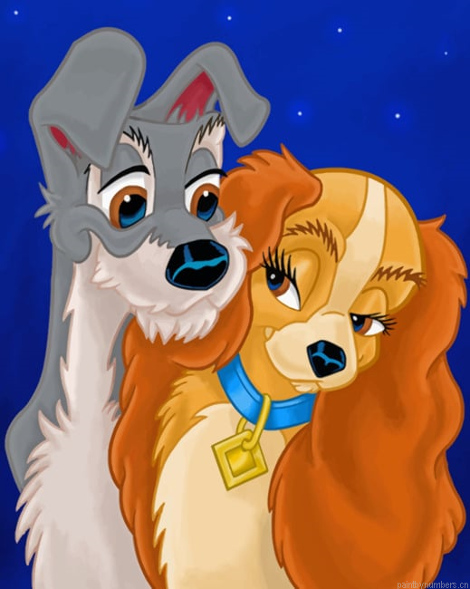Lovely Lady And The Tramp Painting By Numbers.png