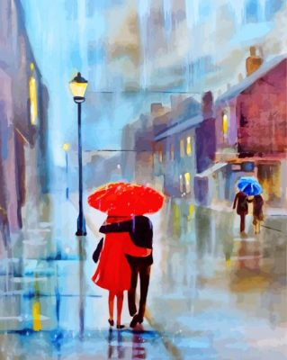 Lover Under Red Umbrella Painting By Numbers.png