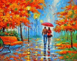 Lovers Under The Same Umbrella Painting By Numberss.png