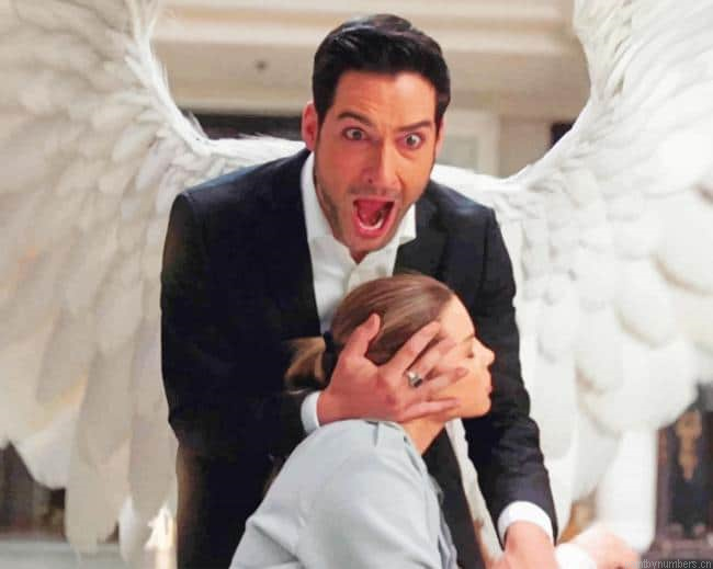 Lucifer Protecting Chloe Decker Movies Painting By Numberss.png