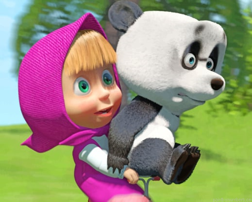 Macha With Panda Cartoon Painting By Numberss.png