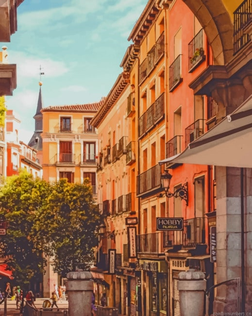 Madrid Streets Spain Cities Painting By Numberss.png