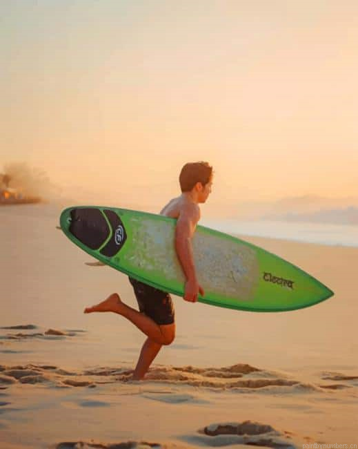 Male Surfer On Beach Painting By Numberss.png