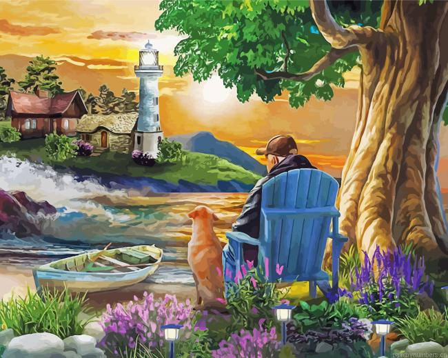 Man And His Only Friend Painting By Numberss.png