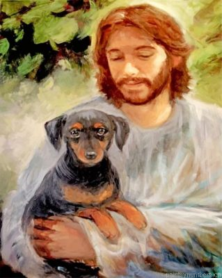 Man Holding A Dachsund Painting By Numbers.png