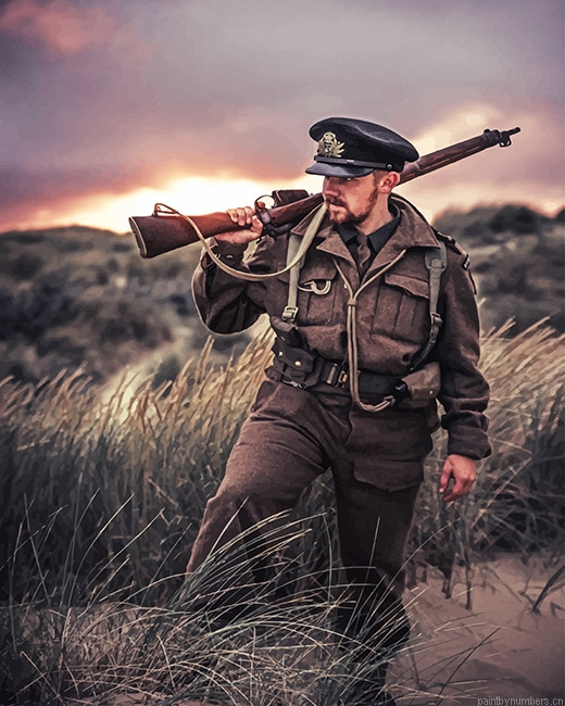 Man Holding Gun Military Painting By Numberss.png