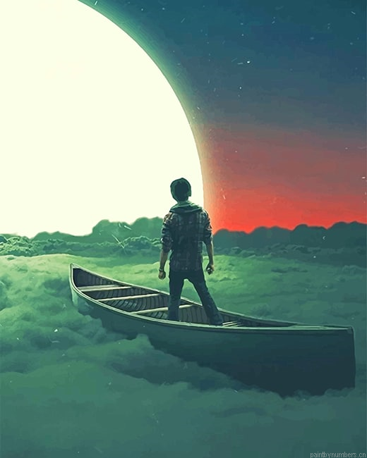 Man In A Boat Painting By Numberss.png