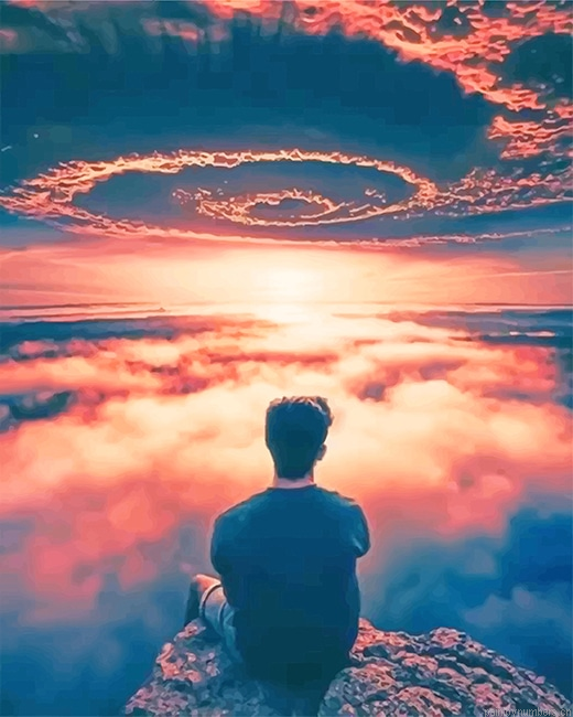 Man Watching The Clouds Painting By Numbers.png