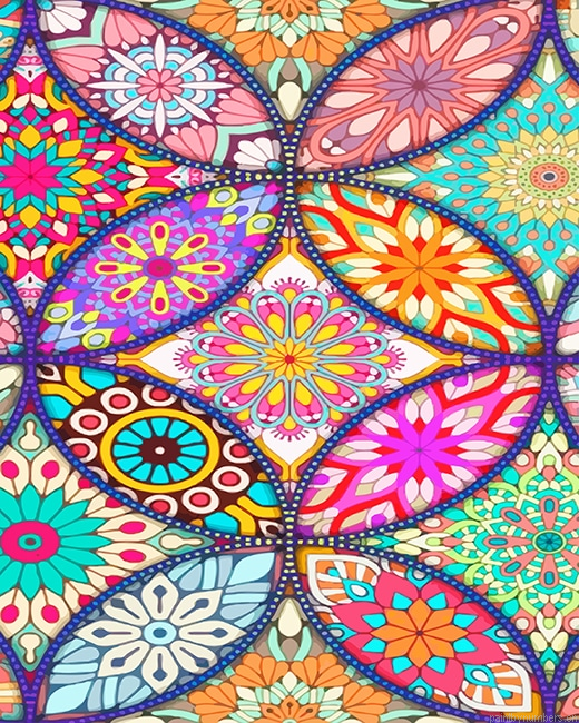 Mandala Vibrant Colors Painting By Numberss.png