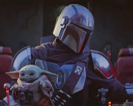Mandalorian And Baby Yoda Painting By Numberss.png