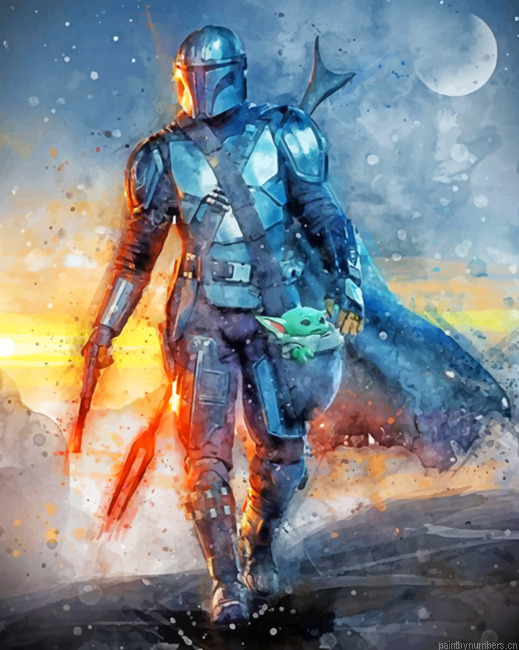 Mando And Baby Yoda Painting By Numberss.png