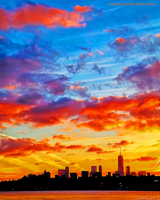 Manhattan Skyline Silhouette Painting By Numbers.png