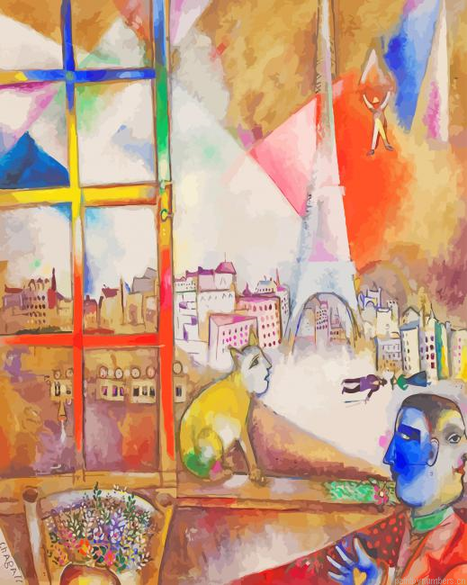 Marc Chagall Paris Through The Window Painting By Numberss.png