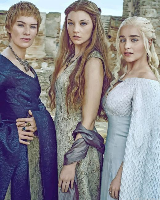 Margaery Cersei Daenerys Game Of Thrones Painting By Numbers.png