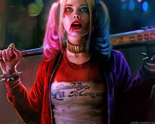 Margot Robbie As Harley Quinn Movies Painting By Numberss.png