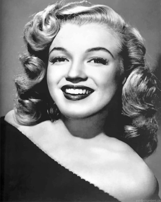 Marilyn Monroe Black And White Actors Painting By Numberss.png
