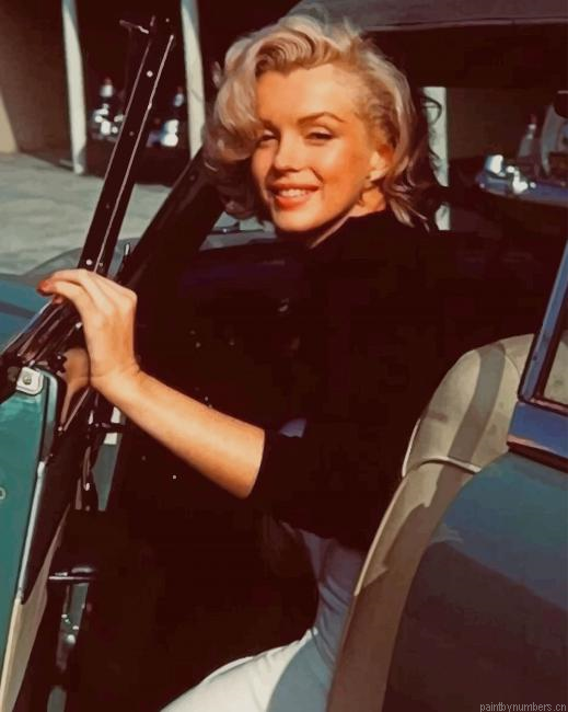 Marilyn Monroe In The Car Actors Painting By Numberss.png