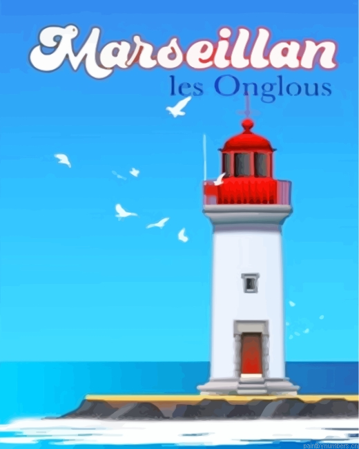 Marseillan Lighthouse Poster Painting By Numberss.png