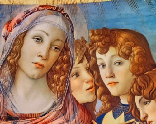 Mary With The Child And Six Angels Painting By Numbers.png