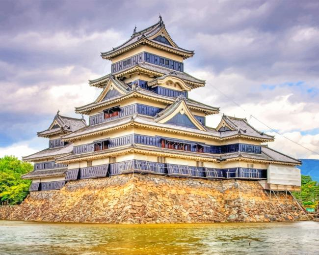 Matsumoto Castle Buildings Painting By Numberss.png