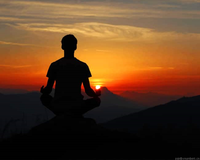 Meditation At Sunset Silhouette Painting By Numberss.png