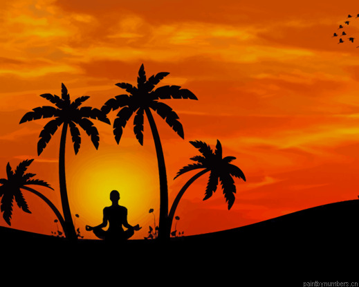 Meditation Yoga Silhouette Painting By Numbers.png