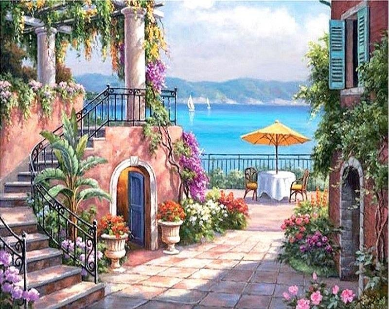 Mediterranean Seaside Painting By Numbers.png