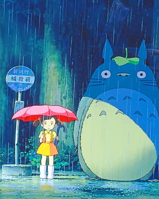 Mei Kusaka And Totoro Animations Painting By Numberss.png