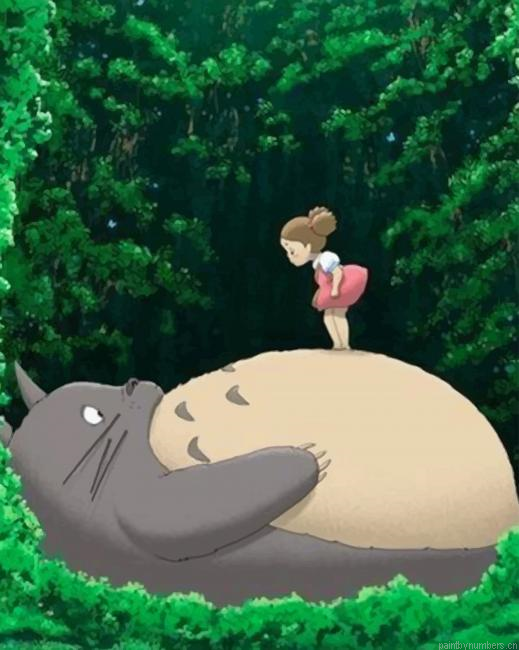 Mei Kusakabe And Totoro Animations Painting By Numberss.png