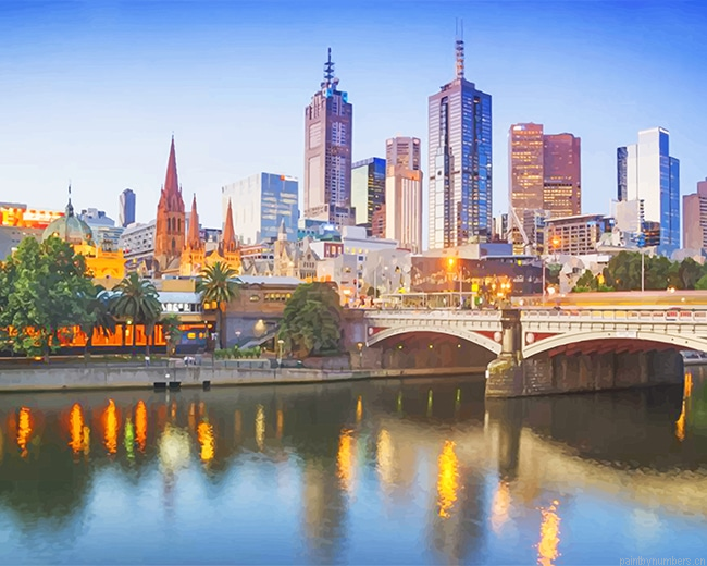 Melbourne City River Painting By Numbers.png