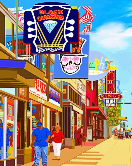 Memphis Beale Street Art Painting By Numberss.png