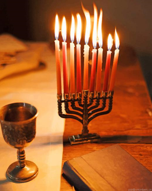 Menorah With Book Painting By Numberss.png