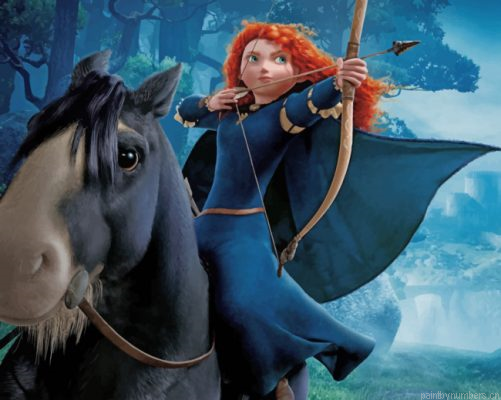 Merida And Her Horse Painting By Numbers.png