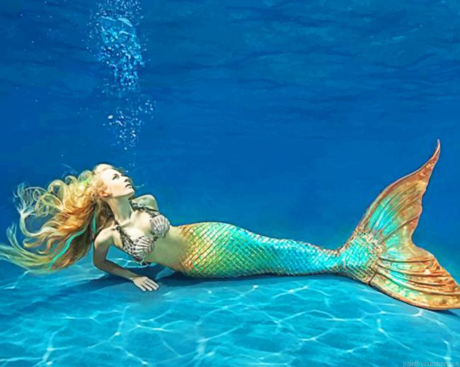 Mermaid In Deep Water Painting By Numberss.png