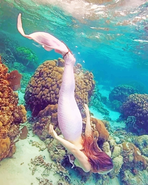 Mermaid In The Water Painting By Numberss.png