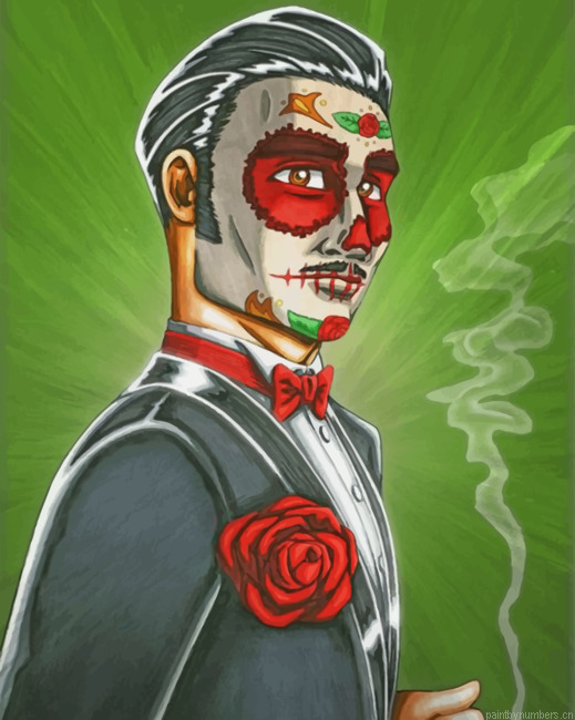 Mexican Sugar Skull Man Painting By Numberss.png
