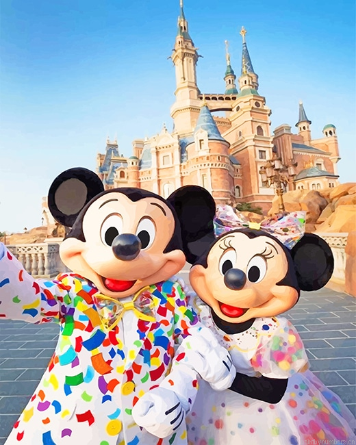 Mickey And Minnie Mouse Cartoons Painting By Numberss.png