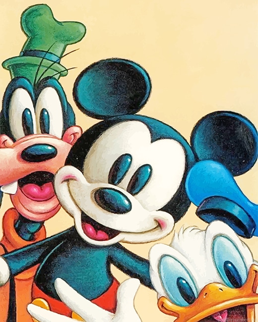 Mickey Mouse Goofy And Donald Duck New Painting By Numbers.png