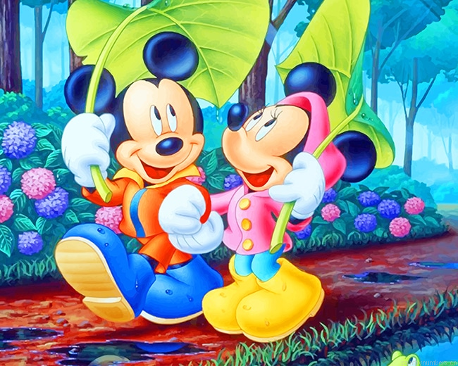 Mickey Mouse And Minnie Cartoons Painting By Numbers.png