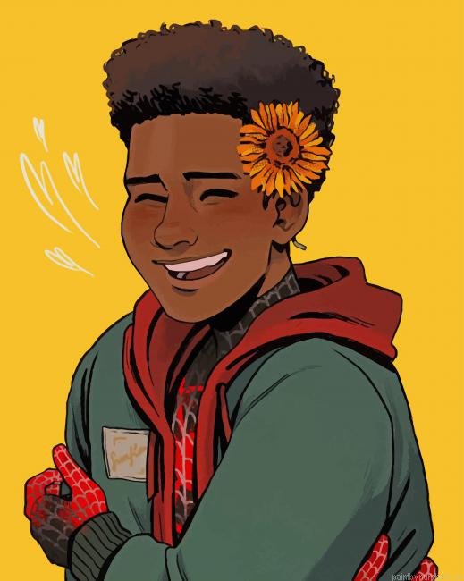 Miles Morales Sunflower Painting By Numberss.png