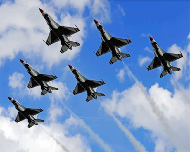 Military Airplanes Flying Aircraft Painting By Numbers.png