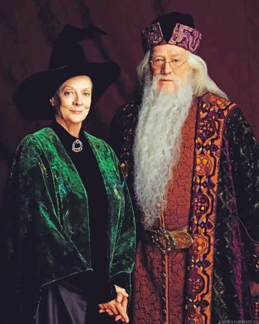 Minerva Mcgonagall Albus Dumbledore Harry Potter Painting By Numberss.png