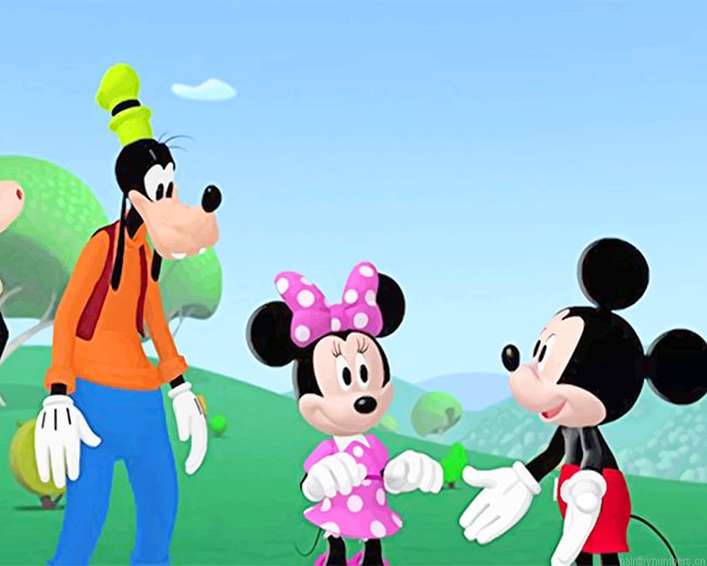 Minnie Goofy Mickey Mouse Cartoons Painting By Numberss.png