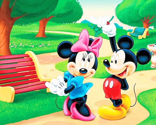 Minnie And Mickey Mouse Cartoons Painting By Numbers.png