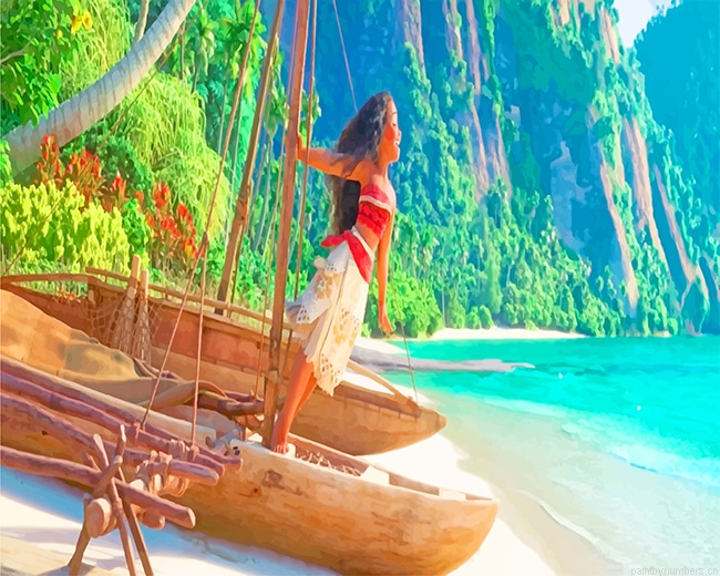 Moana Singing Boat Shore Animations Painting By Numberss.png