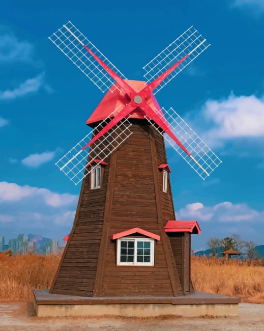 Modern Country Windmill Painting By Numberss.png