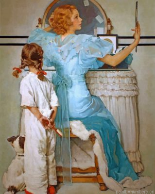 Mom And Daughter Rockwell Painting By Numbers.png